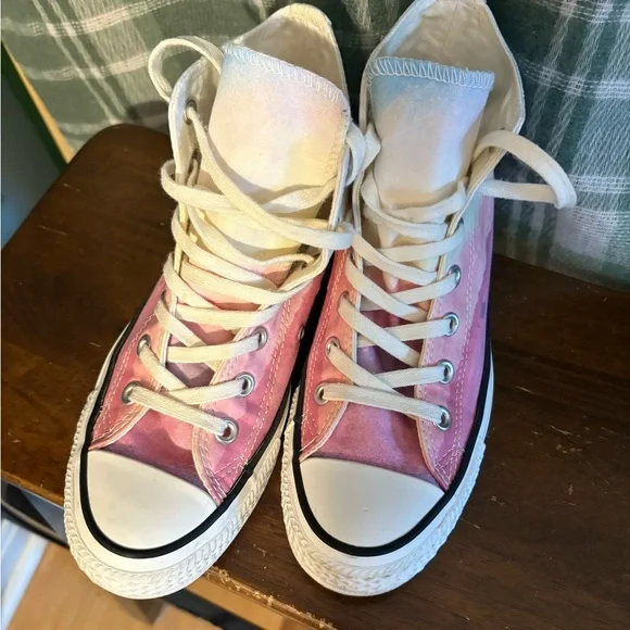 Converse sunset watercolor skyline print high tops 7 - Picture 3 of 7